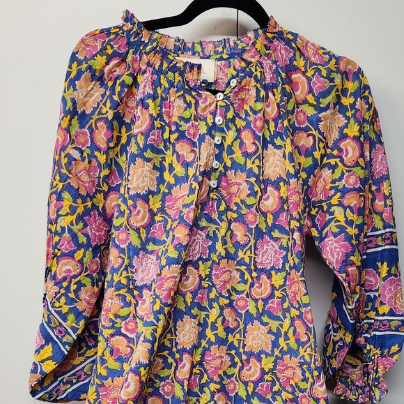 NWT Cleobella Hilo Kaftan Dress /Tahiti Block Print / Size Medium - Picture 4 of 12